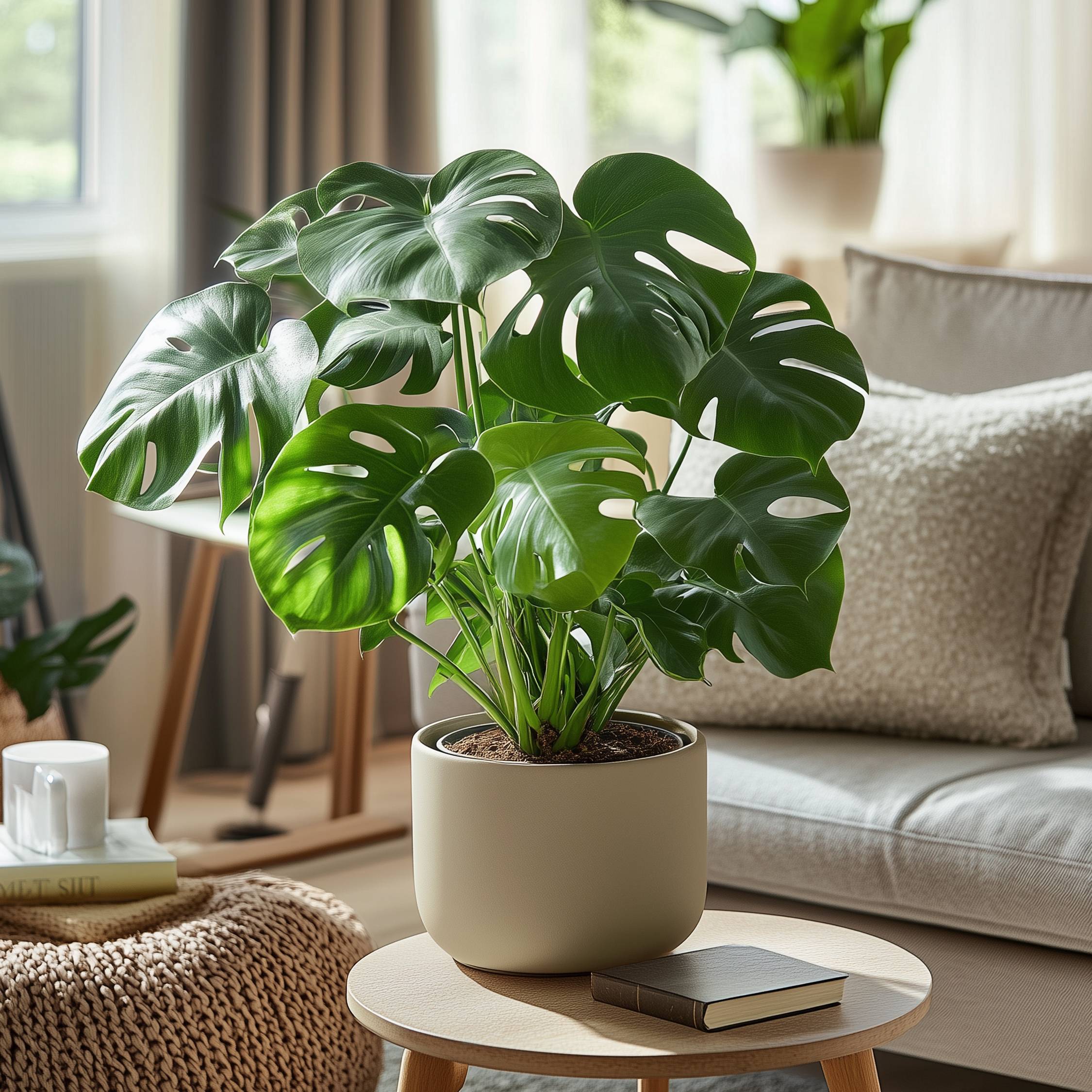 Plante à trous - Set de 2 - Monstera deliciosa - Hauteur 50-60cm - ⌀17cm - Image 2