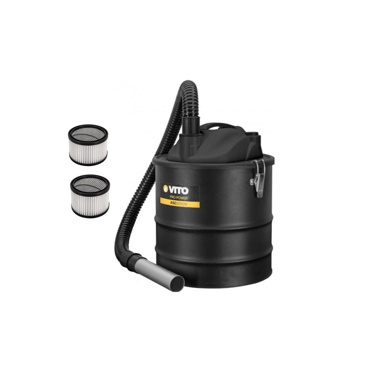 Aspirateur de cendres 1200W Cuve 18L + 2 Filtres HEPA VITO - Image 1
