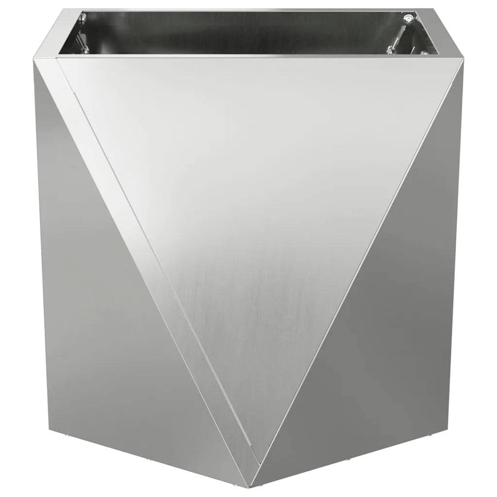 Helloshop26 - Jardinière carrée style moderne extérieur 30 x 30 x 30 cm design épuré en acier argent - Image 2