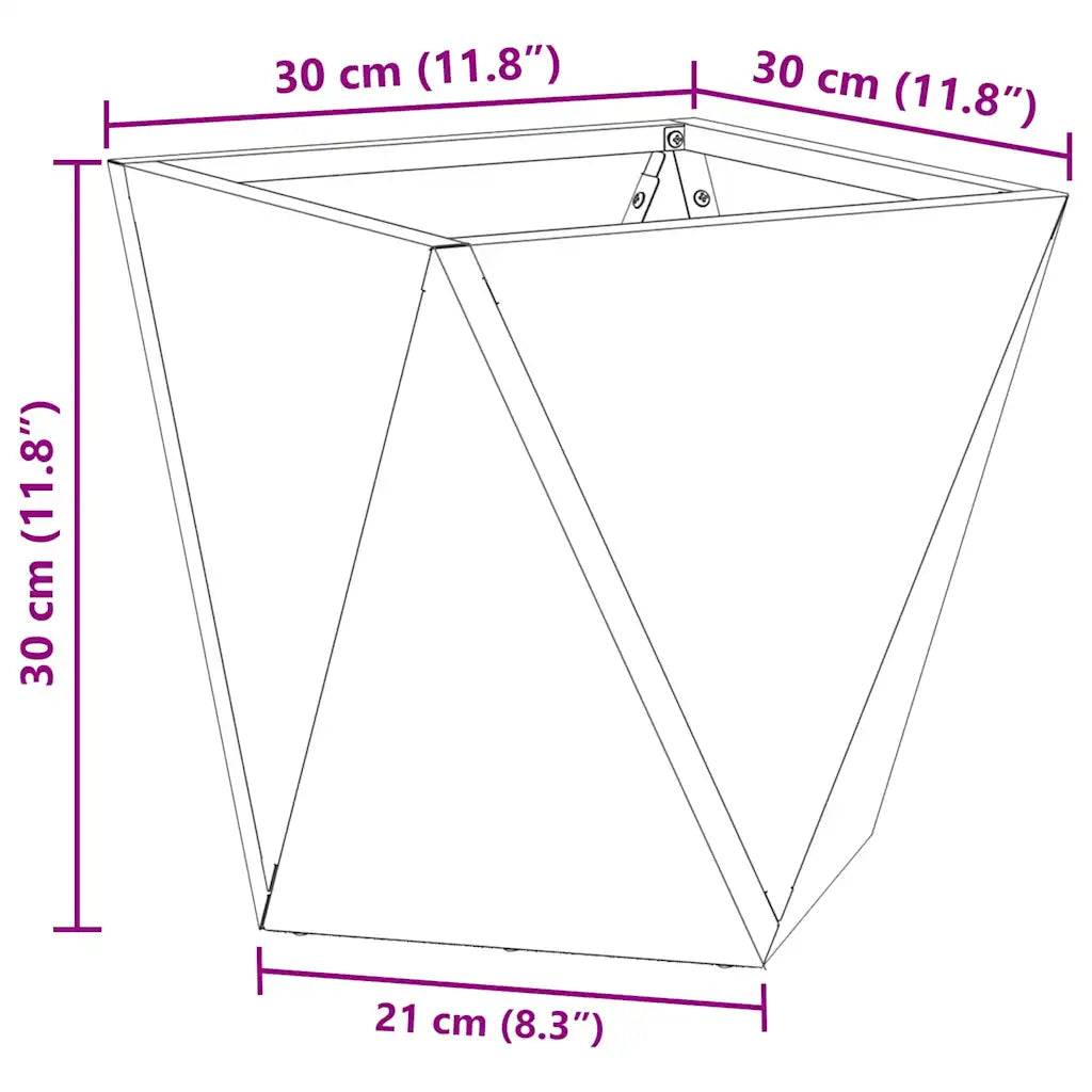Helloshop26 - Jardinière carrée style moderne extérieur 30 x 30 x 30 cm design épuré en acier argent - Image 5