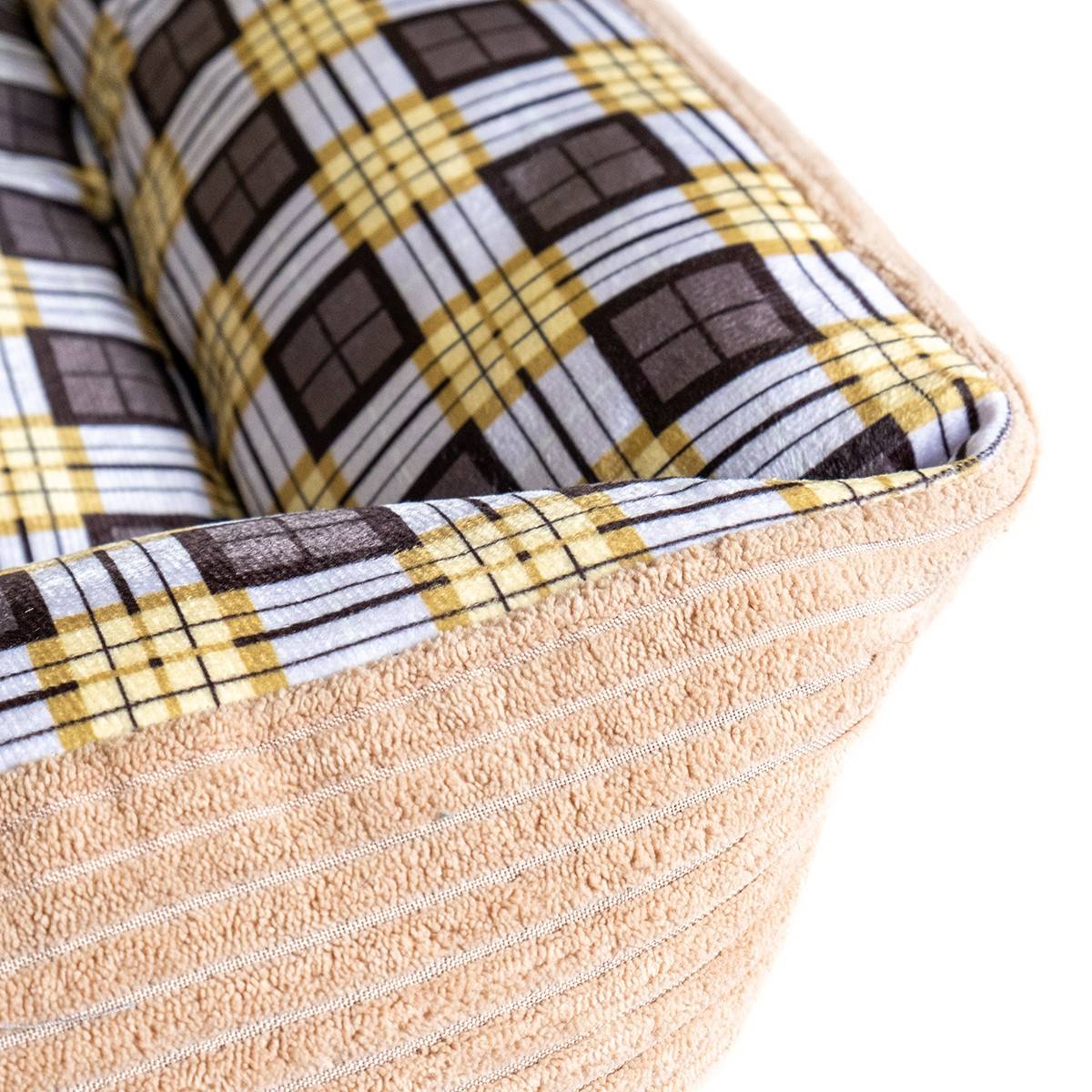 Panier pour Chien et Chat BEIGE Coussin Anti Stress Chiot Lit Confortable Lavable KZ GARDEN - Imagen 4