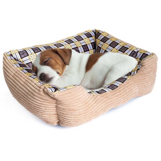 Panier pour Chien et Chat BEIGE Coussin Anti Stress Chiot Lit Confortable Lavable KZ GARDEN - Imagen 1