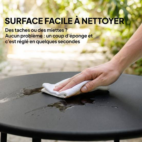 ComfortXL - Table basse ronde métal extérieur pour terrasse et jardin base en X 50cm noir - ComfortXL Outdoor Living - Image 7