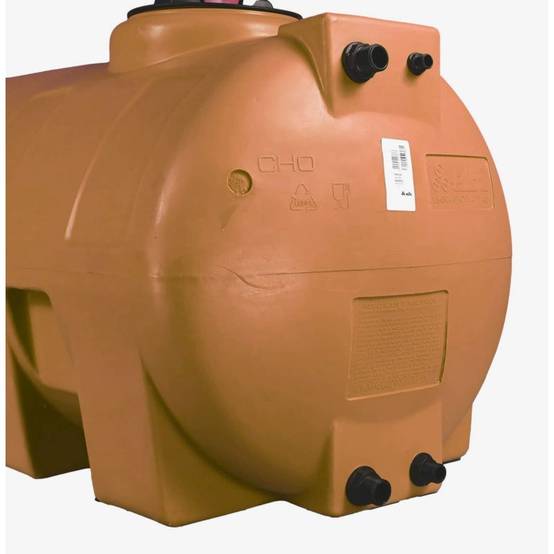 Cuve récupération eau de pluie 500L - Réservoir aérien horizontal Terracotta - Polyéthylène - ELBI CHO - Image 4