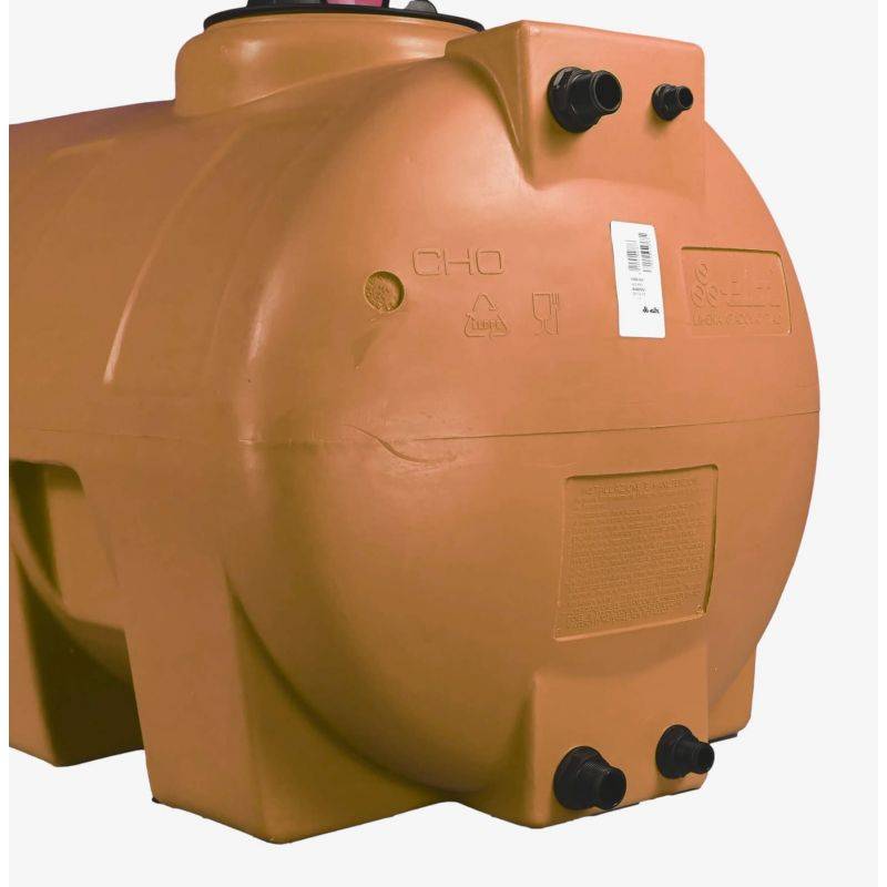 Cuve récupération eau de pluie 500L - Réservoir aérien horizontal Terracotta - Polyéthylène - ELBI CHO - Image 4