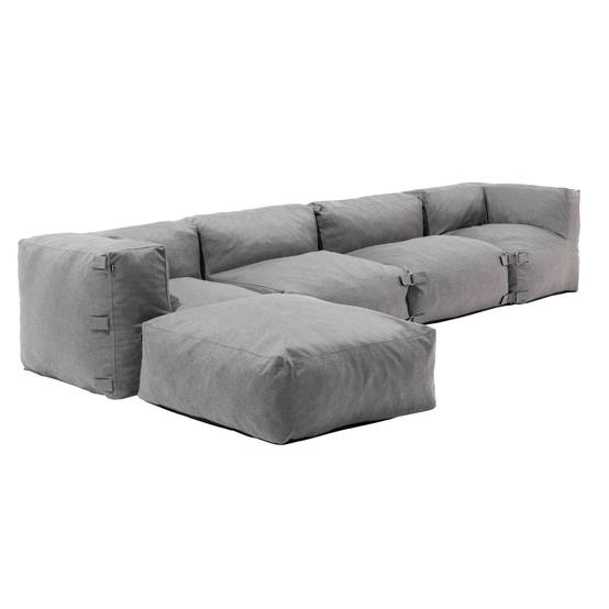 Oviala - Canapé d'angle de jardin modulable 5 places gris Mixi - Oviala - Image 2