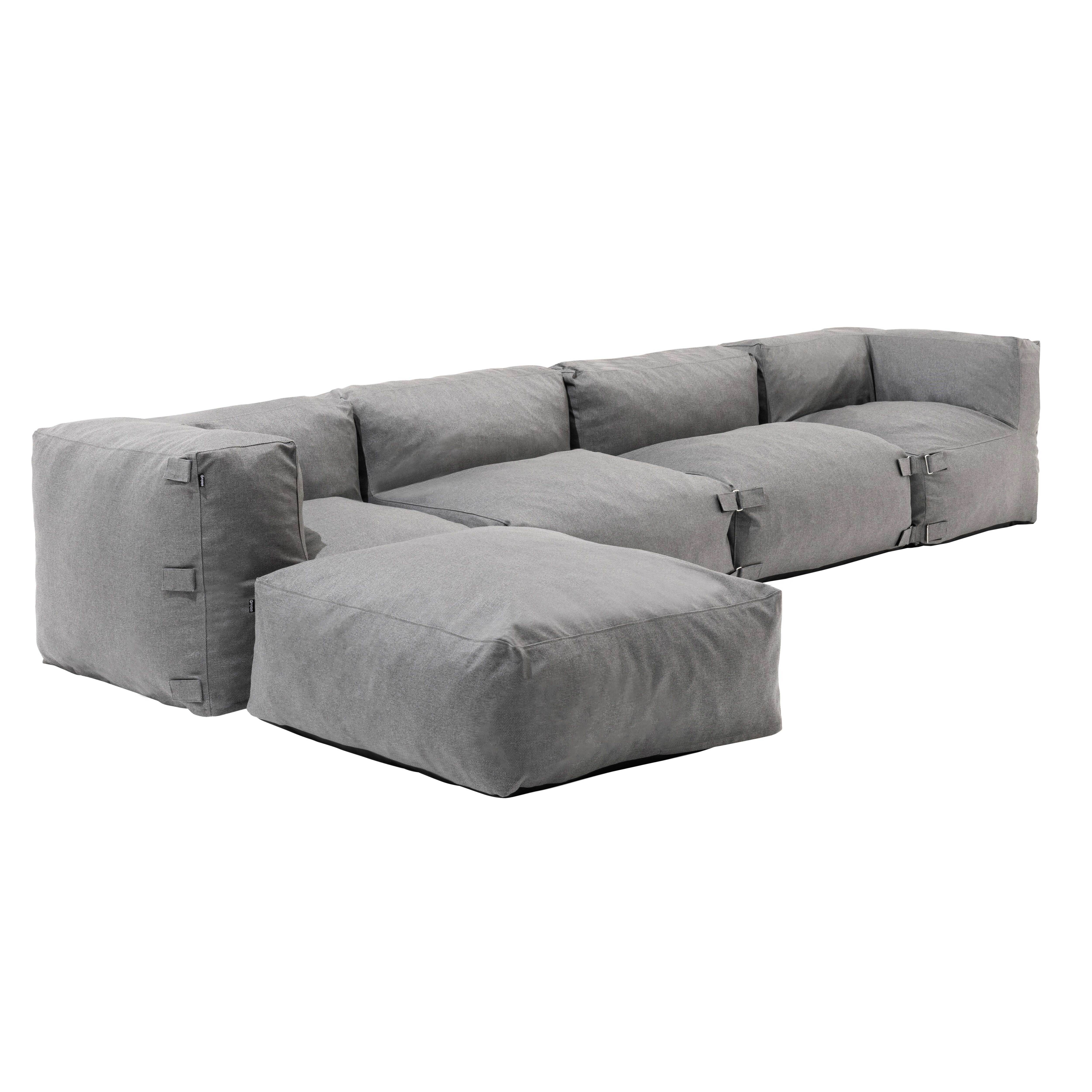 Oviala - Canapé d'angle de jardin modulable 5 places gris Mixi - Oviala - Image 2