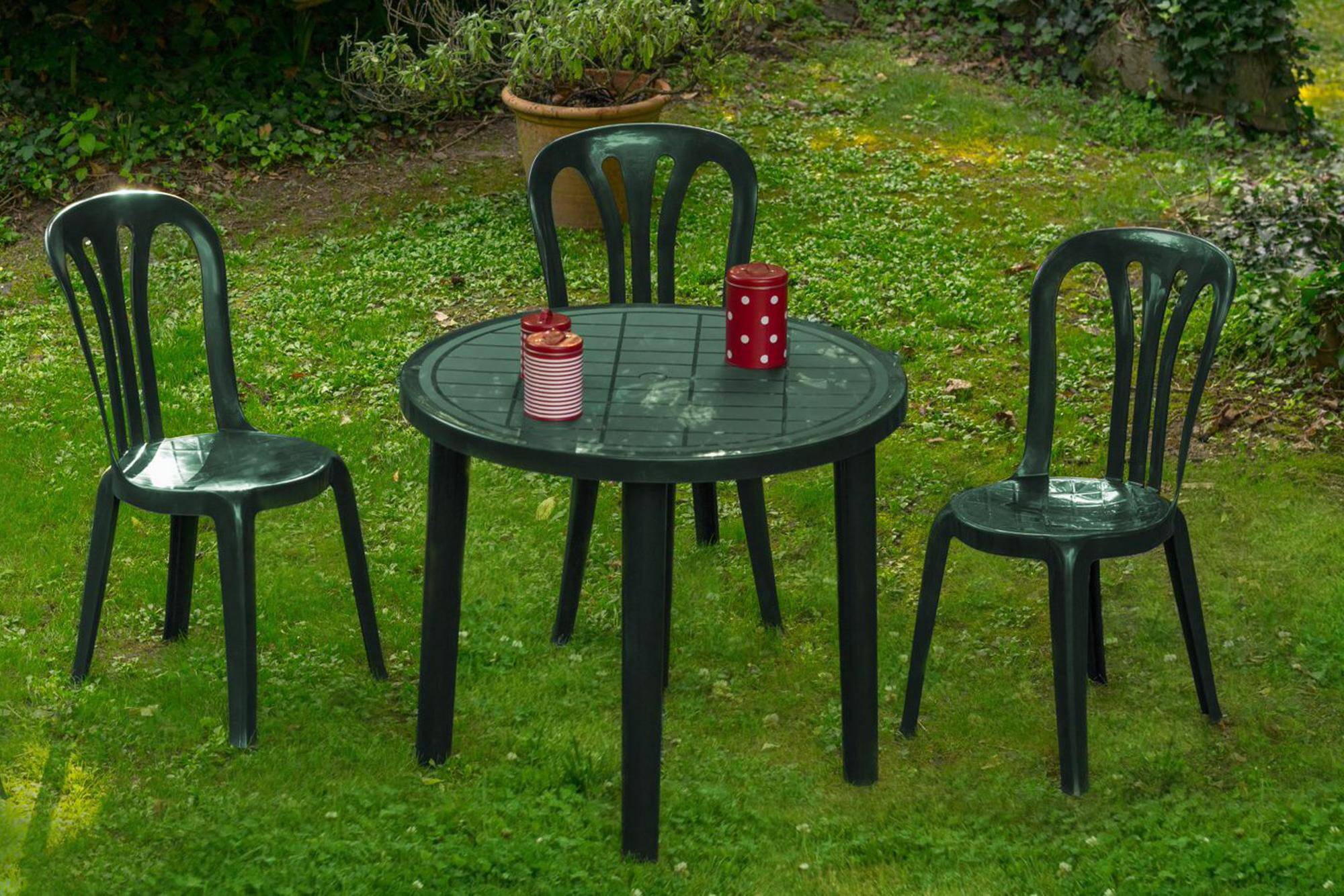 Table ronde extérieur Ø86 blanc OLOT garbar - Image 7