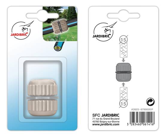 Jardibric - Jonction Réparateur pour Tuyau 15mm Jardibric Réparez Vos Connexions d'Arrosage Facilement et Rapidement. - Image 3
