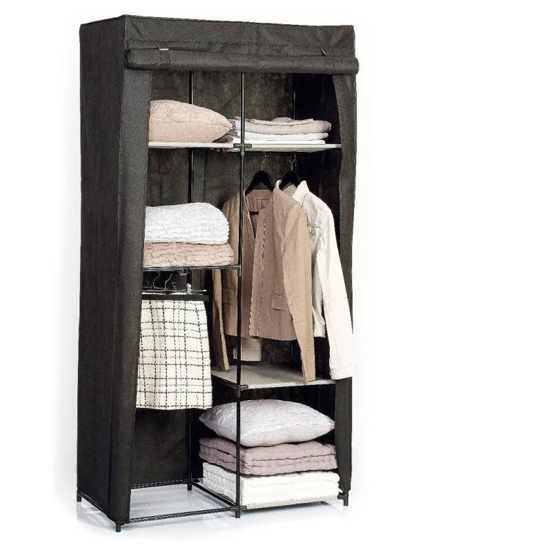 Armoire modulable 3 penderies / 5 étagères noir 5five - Image 3