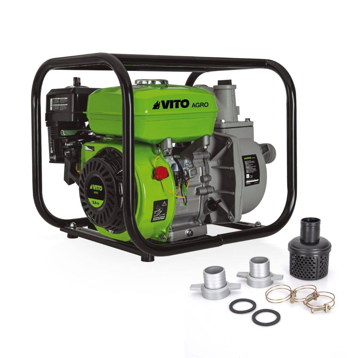 Pompe à eau thermique 5.5 CV 163 cm³ Motopompe Autonomie 3h Débit 30m³/h Raccord 50 mm VITO - Imagen 3