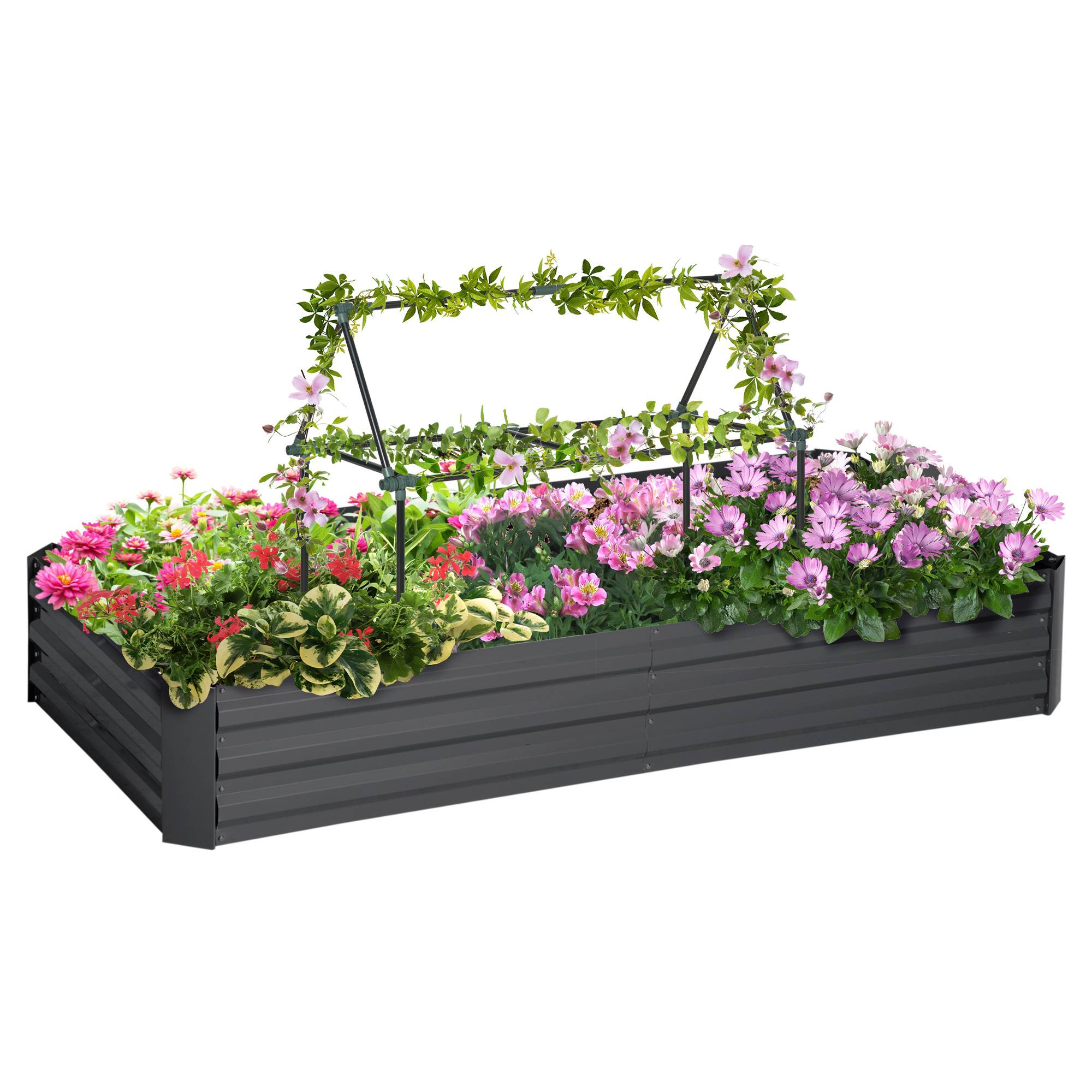Sans Marque - Carré potager jardinière rectangulaire métal tuteurs tomates 180x90x29,5 cm - Image 2