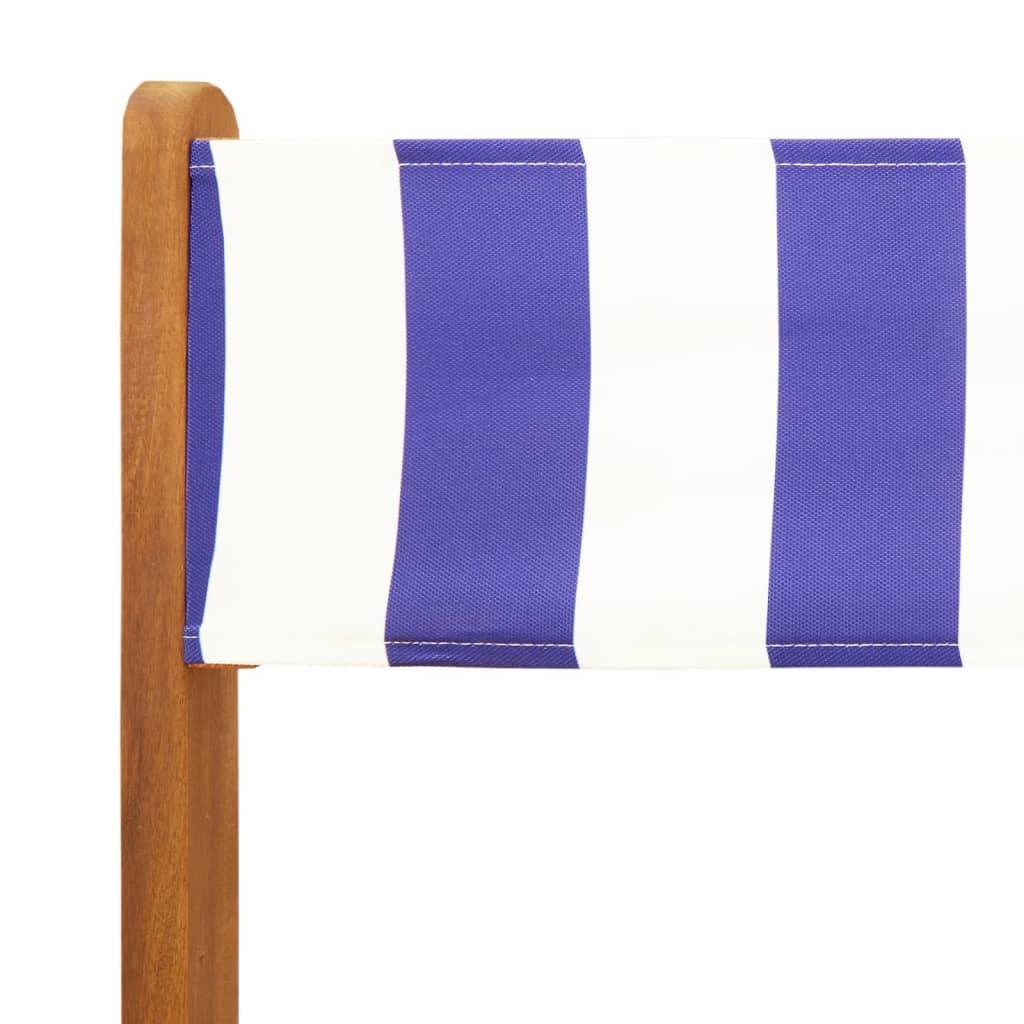 Maison Chic - Ensemble de bistro 3 pcs | Mobilier d'extérieur bleu et blanc tissu et bois massif Maison Chic - Image 10