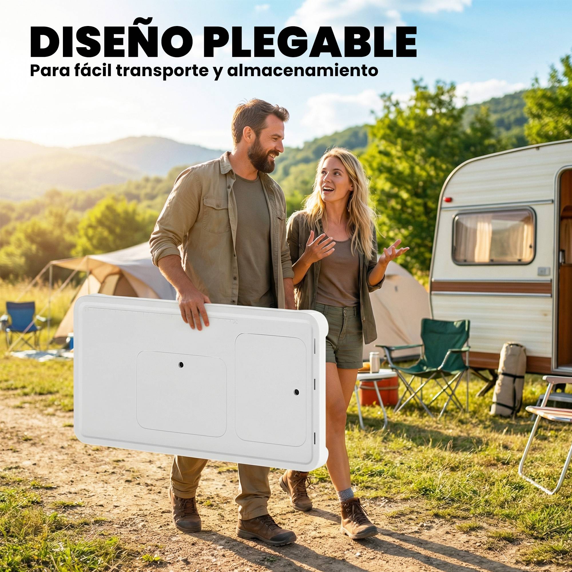 Table de nettoyage de poisson pliante et portable avec 2 éviers, robinet, tuyau, étagère latérale, panier et fentes, blanche - Image 8