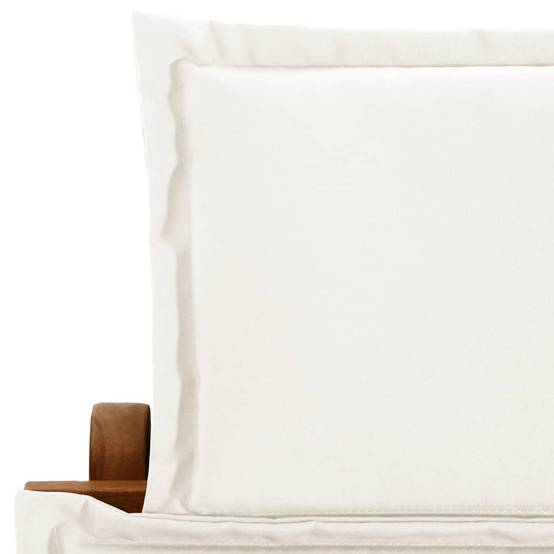 Helloshop26 - Transat chaise longue bain de soleil lit de jardin terrasse meuble d'extérieur avec coussin bois d'acacia solide crème - Imagen 5