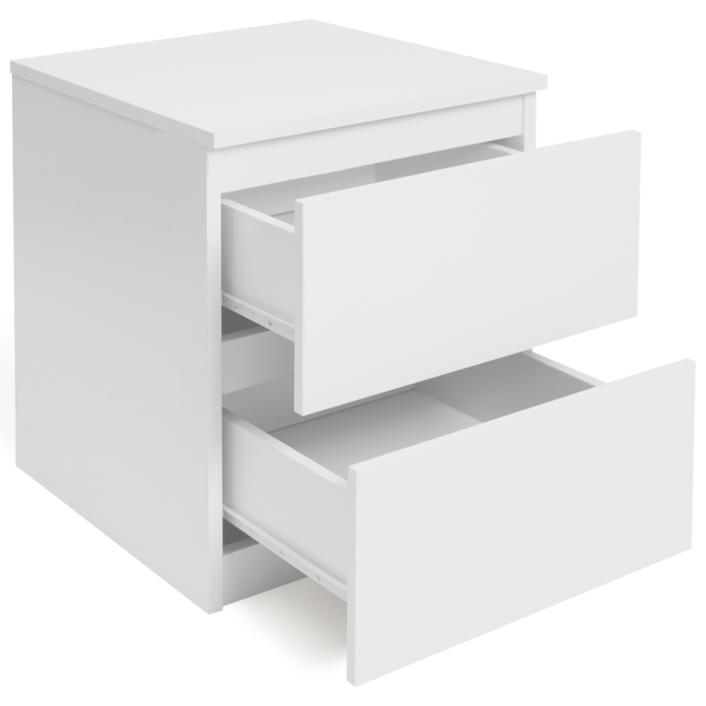 Lot de 2 tables de chevet TOMI 2 tiroirs bois blanc - Image 3