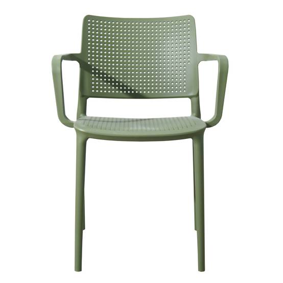 Oviala - Lot de 4 chaises de terrasse en plastique vert cactus Riga - Oviala - Image 5