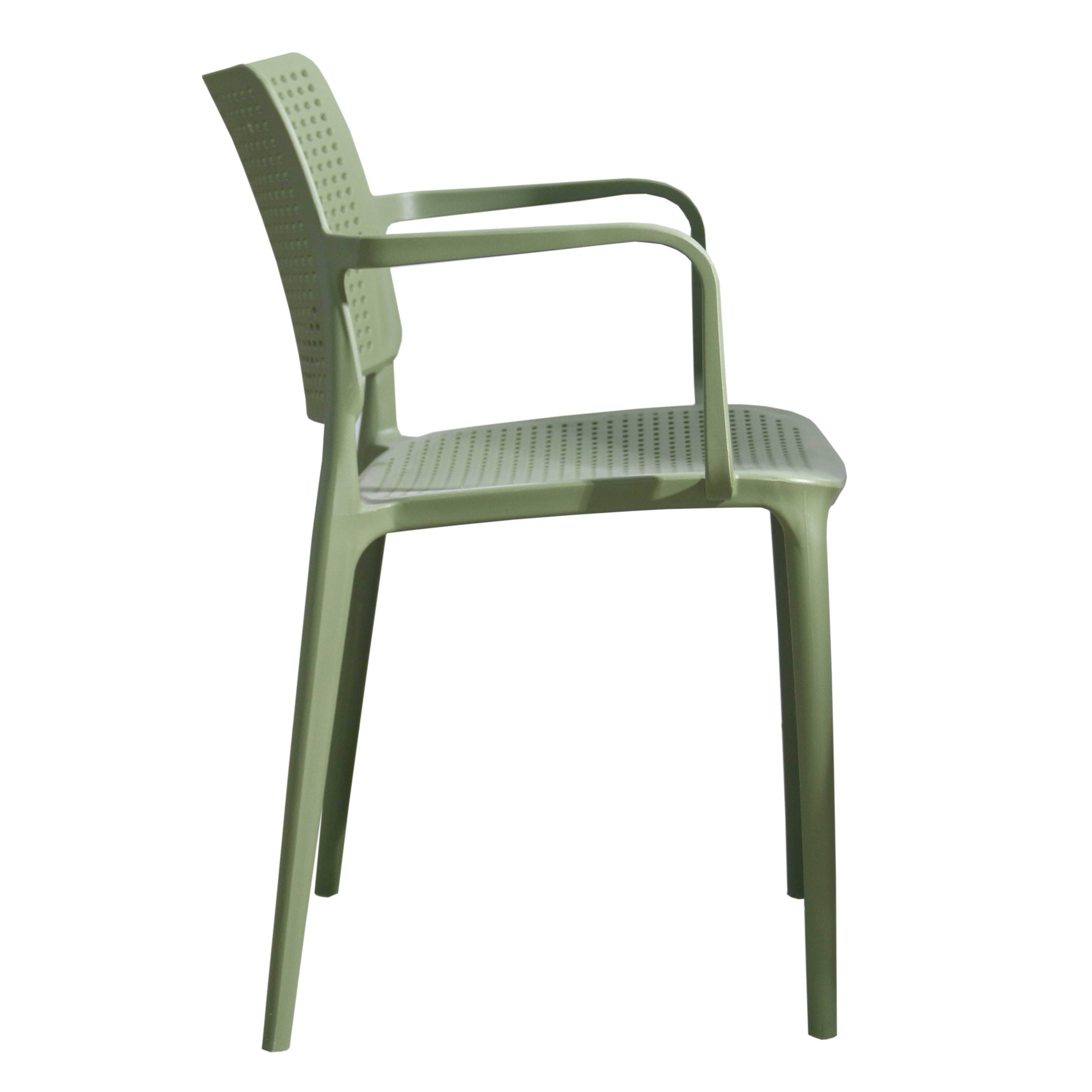 Oviala - Lot de 4 chaises de terrasse en plastique vert cactus Riga - Oviala - Image 3