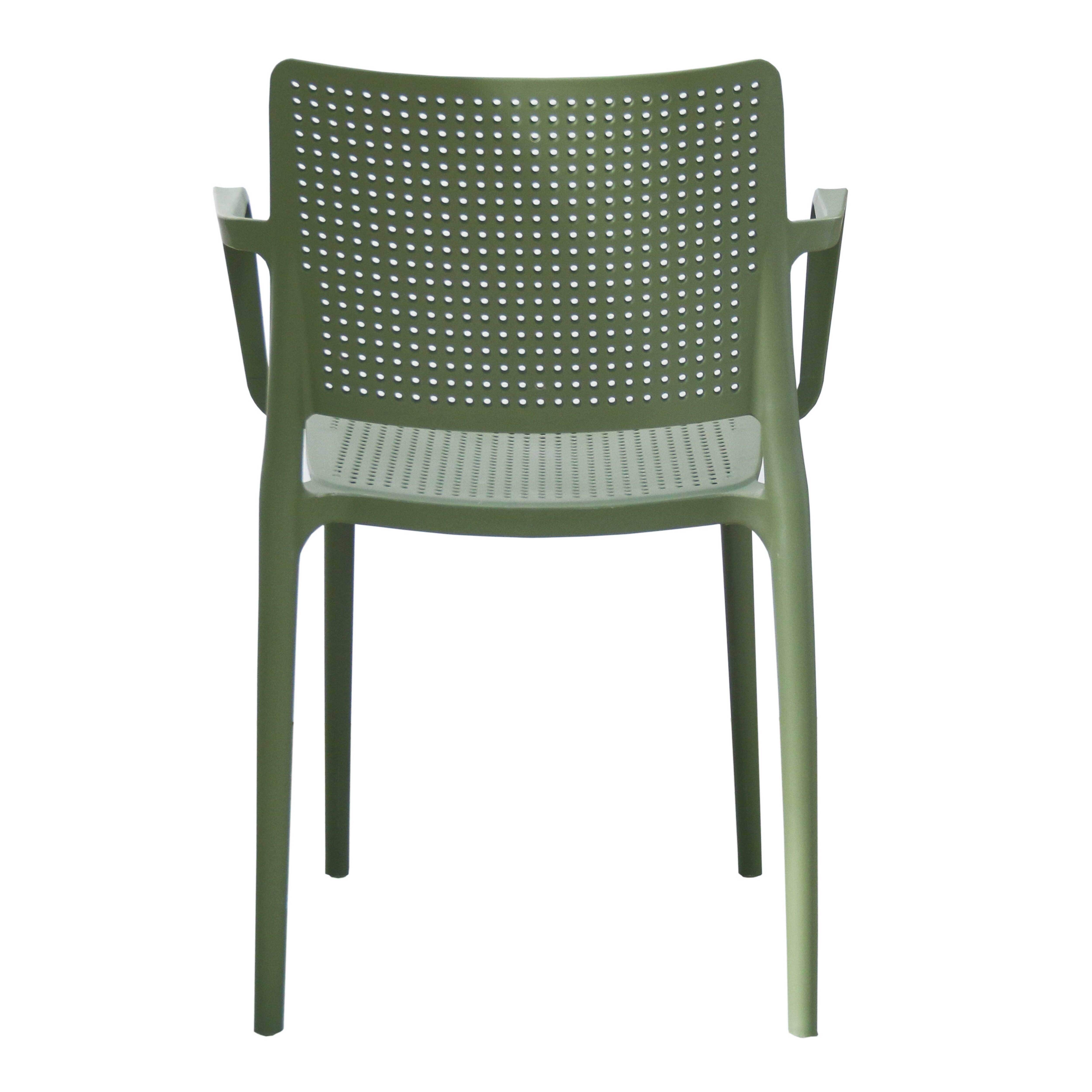 Oviala - Lot de 4 chaises de terrasse en plastique vert cactus Riga - Oviala - Image 4