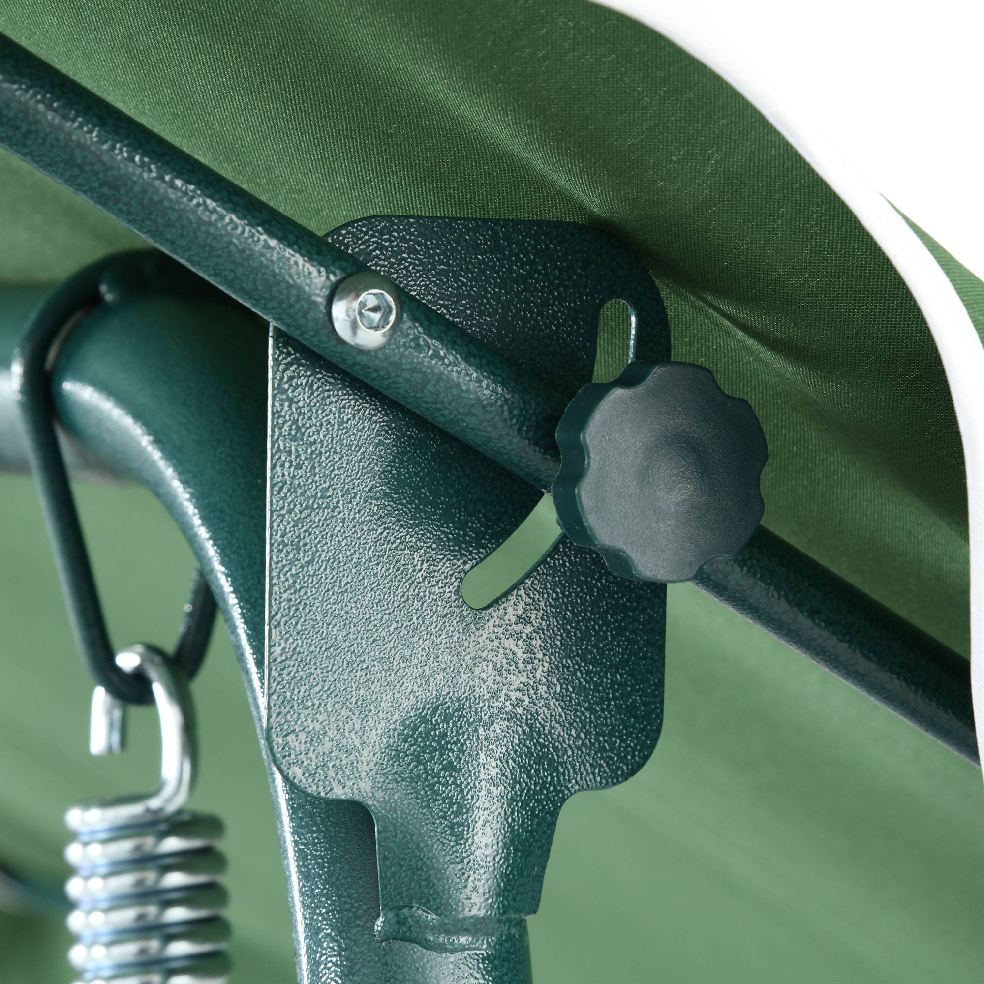 Outsunny - Balancelle de jardin 3 places coussins assise dossier vert blanc rayé - Outsunny - Imagen 6