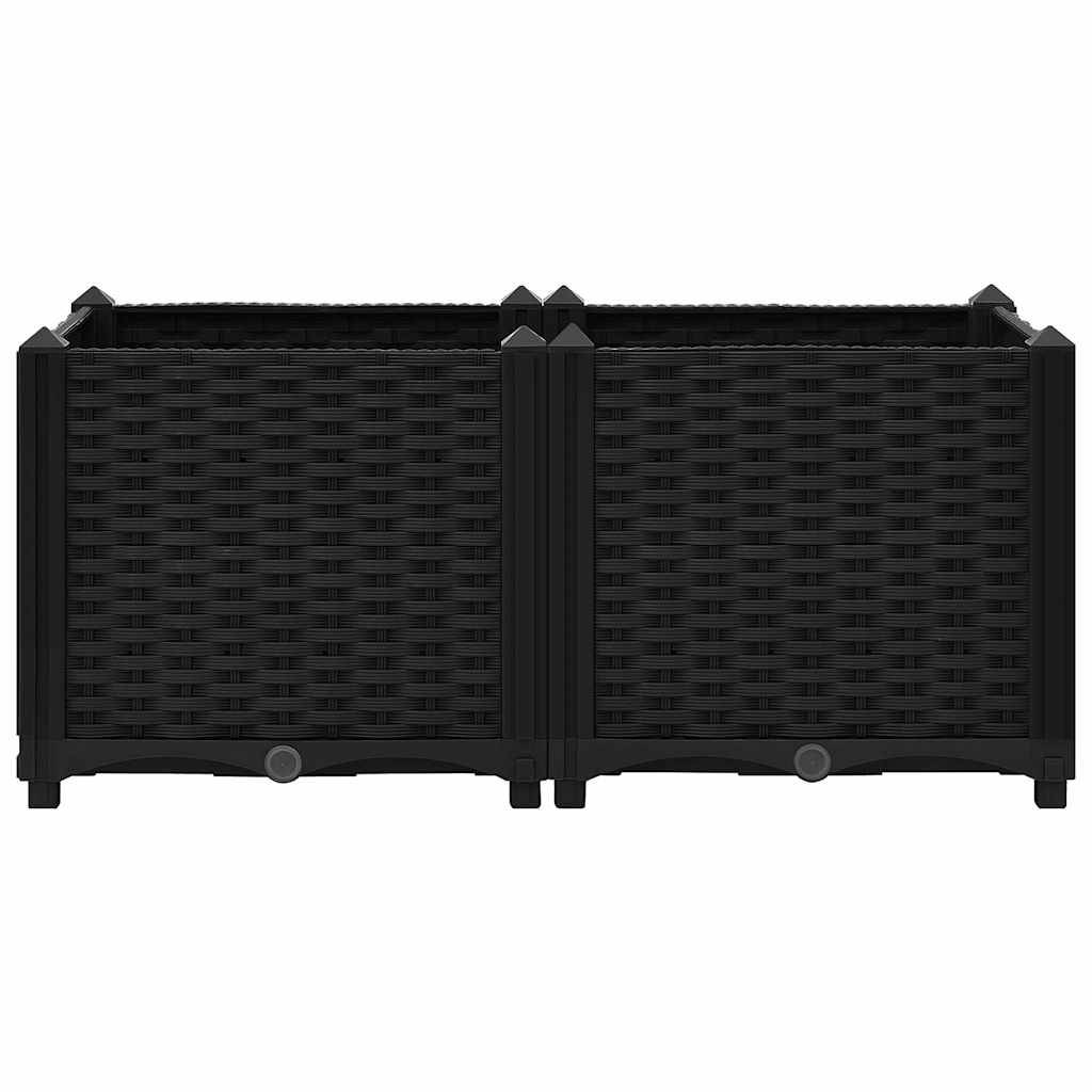Carré potager surélevé 80x40 cm polypropylène pour terrasse et jardin Noir – ComfortXL Outdoor Living - Image 4