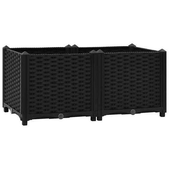 Carré potager surélevé 80x40 cm polypropylène pour terrasse et jardin Noir – ComfortXL Outdoor Living - Image 2