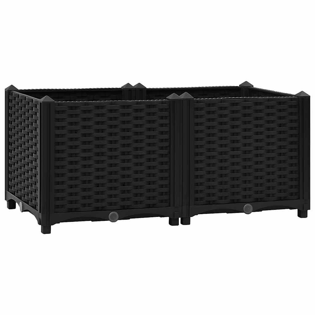 Carré potager surélevé 80x40 cm polypropylène pour terrasse et jardin Noir – ComfortXL Outdoor Living - Image 2