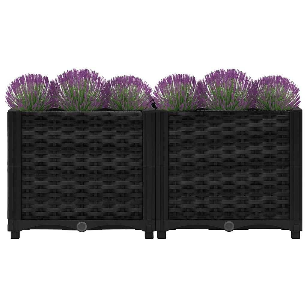 Carré potager surélevé 80x40 cm polypropylène pour terrasse et jardin Noir – ComfortXL Outdoor Living - Image 3