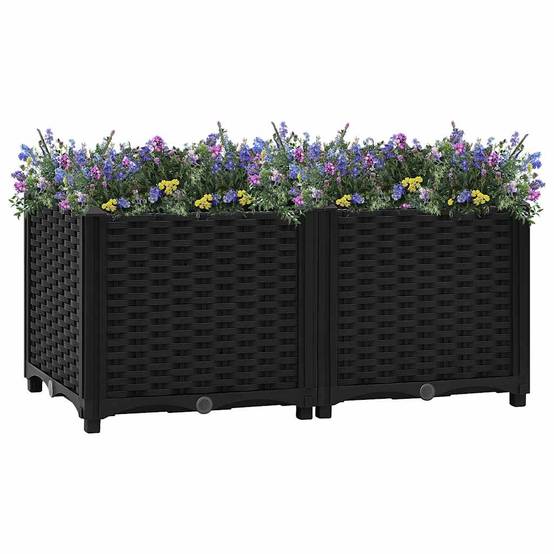 Carré potager surélevé 80x40 cm polypropylène pour terrasse et jardin Noir – ComfortXL Outdoor Living - Image 1
