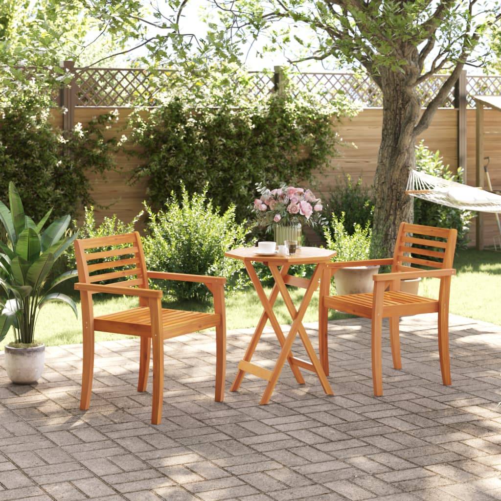 PANGIVO - Table pliable de jardin bois d'acacia massif Ø60x75 cm - PANGIVO - Image 3
