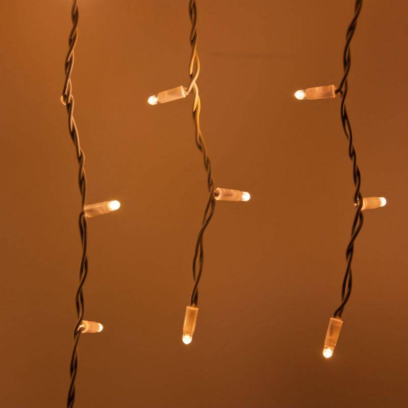Lotti - Guirlande stalactite 3M H90cm 228 LED blanc chaud scintillant câble blanc IP67 raccordable professionnel 230V extérieur Lotti - Imagen 6