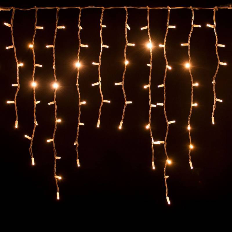 Lotti - Guirlande stalactite 3M H90cm 228 LED blanc chaud scintillant câble blanc IP67 raccordable professionnel 230V extérieur Lotti - Imagen 8