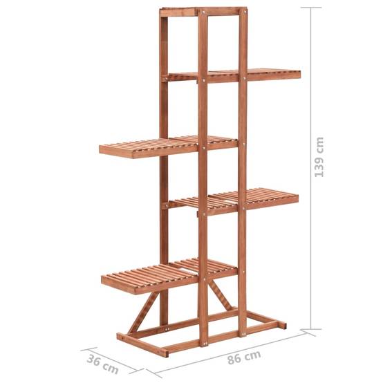 Étagère à Plantes Verticale en Bois de Cèdre Massif pour Balcon et Terrasse Brun 139 cm – ComfortXL Outdoor Living - Image 6