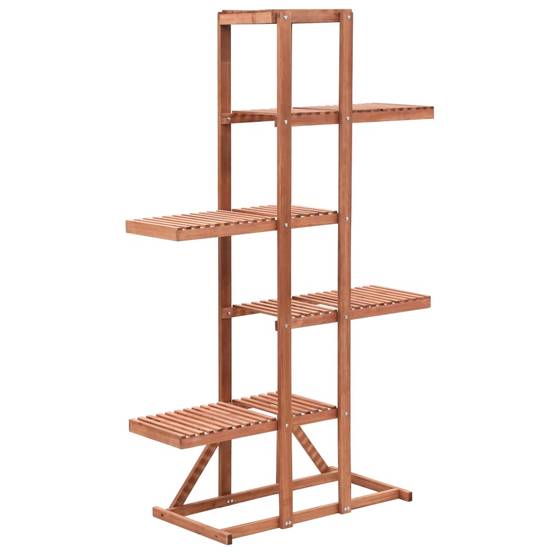 Étagère à Plantes Verticale en Bois de Cèdre Massif pour Balcon et Terrasse Brun 139 cm – ComfortXL Outdoor Living - Image 1