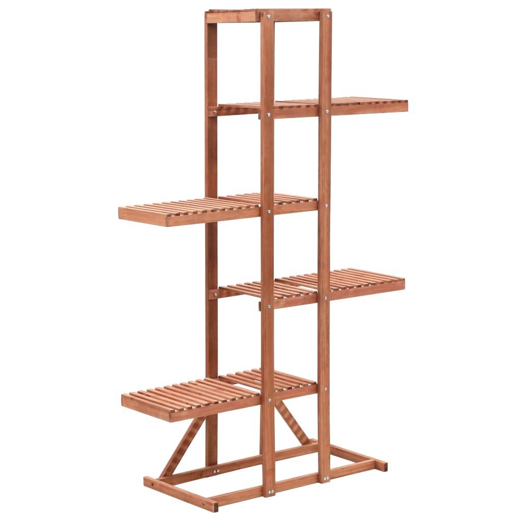 Étagère à Plantes Verticale en Bois de Cèdre Massif pour Balcon et Terrasse Brun 139 cm – ComfortXL Outdoor Living - Image 1