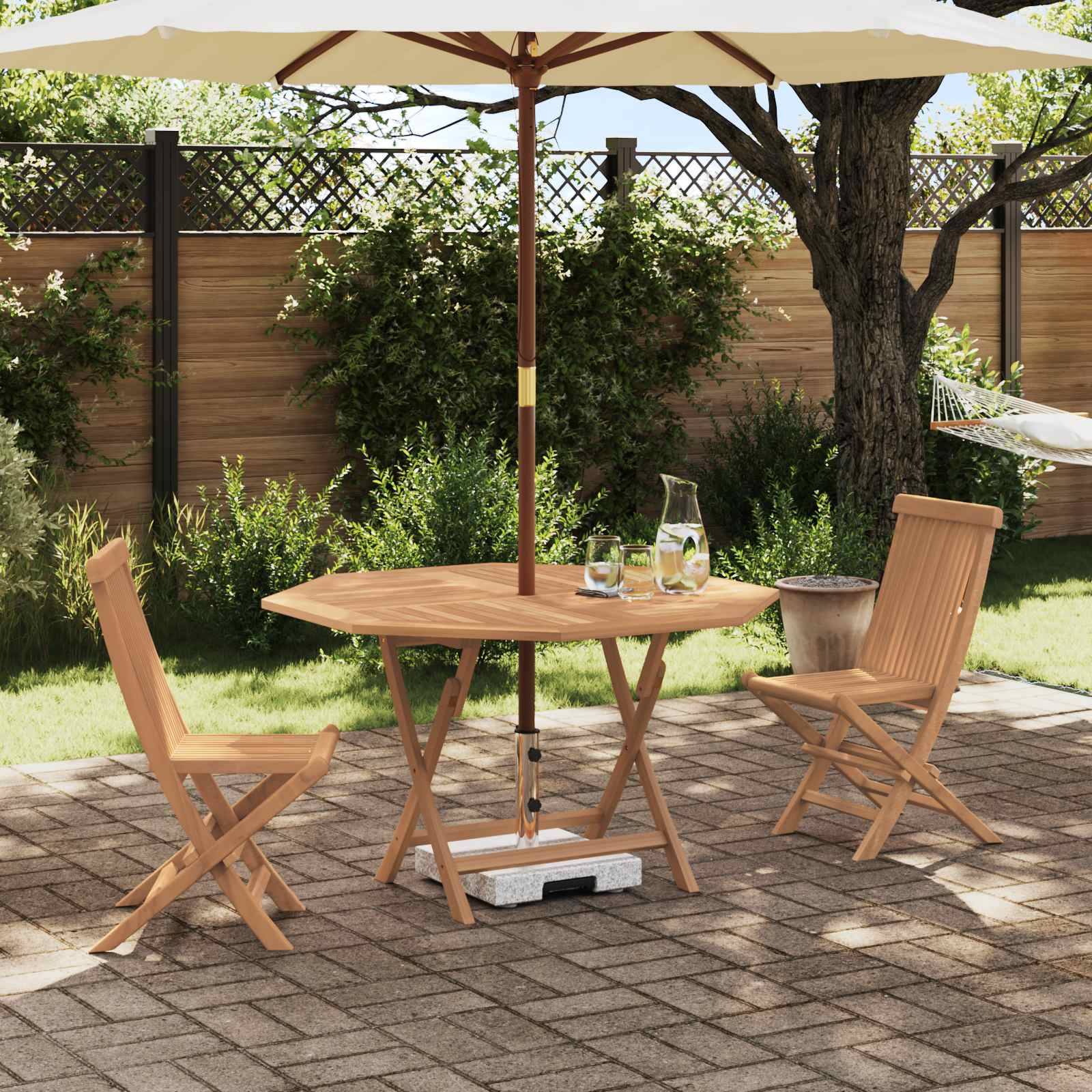 Vidaxl - Ensemble bistro de jardin 3 pcs Marron Teck massif vidaXL 3437367 - Image 1