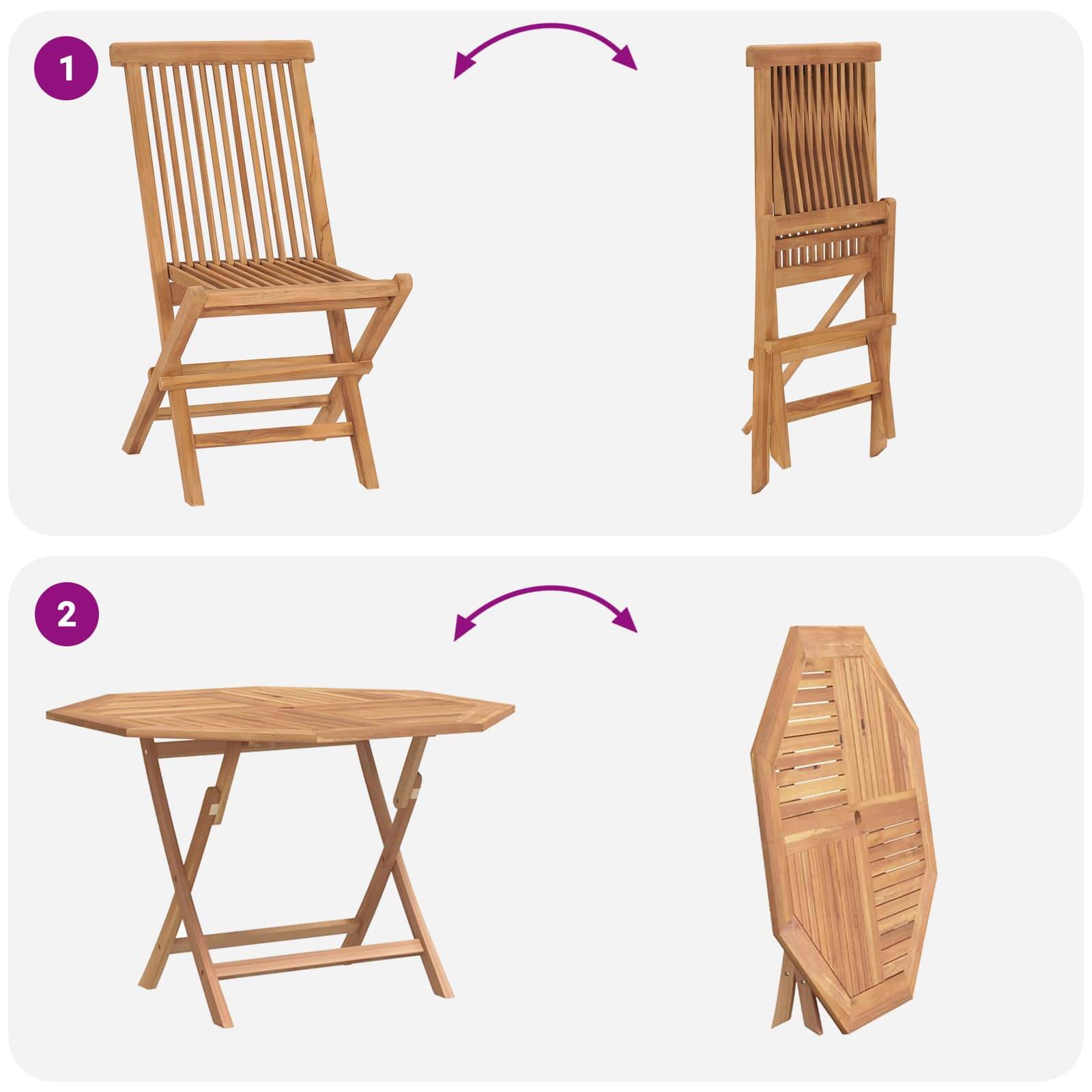 Vidaxl - Ensemble bistro de jardin 3 pcs Marron Teck massif vidaXL 3437367 - Image 10