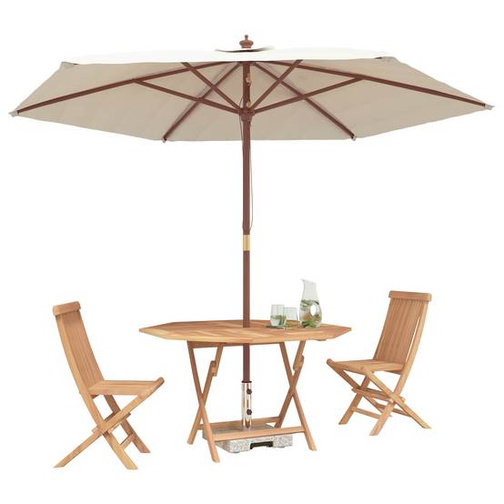 Vidaxl - Ensemble bistro de jardin 3 pcs Marron Teck massif vidaXL 3437367 - Image 4