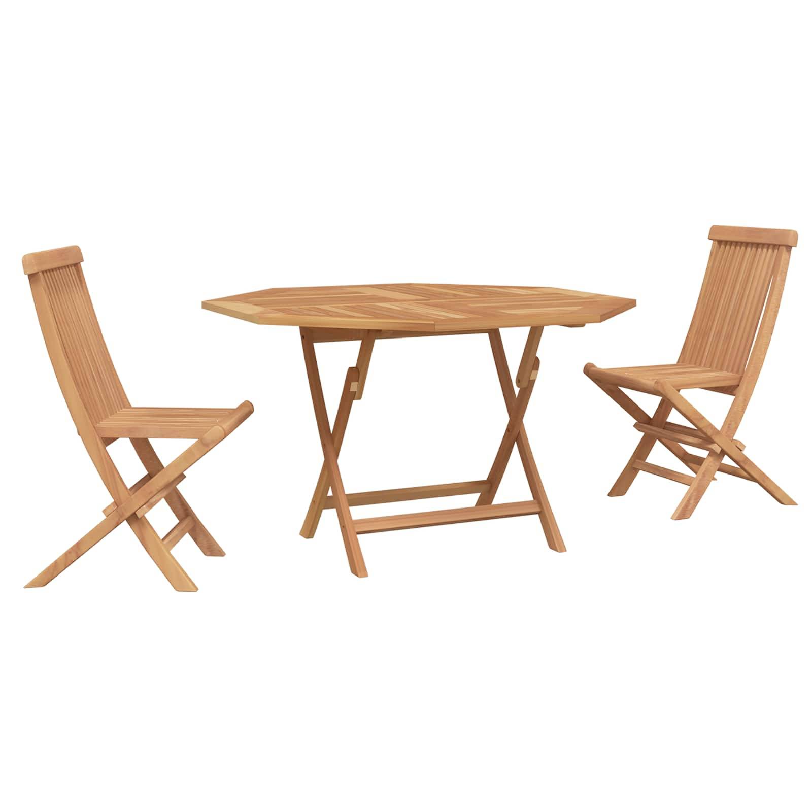 Vidaxl - Ensemble bistro de jardin 3 pcs Marron Teck massif vidaXL 3437367 - Image 2