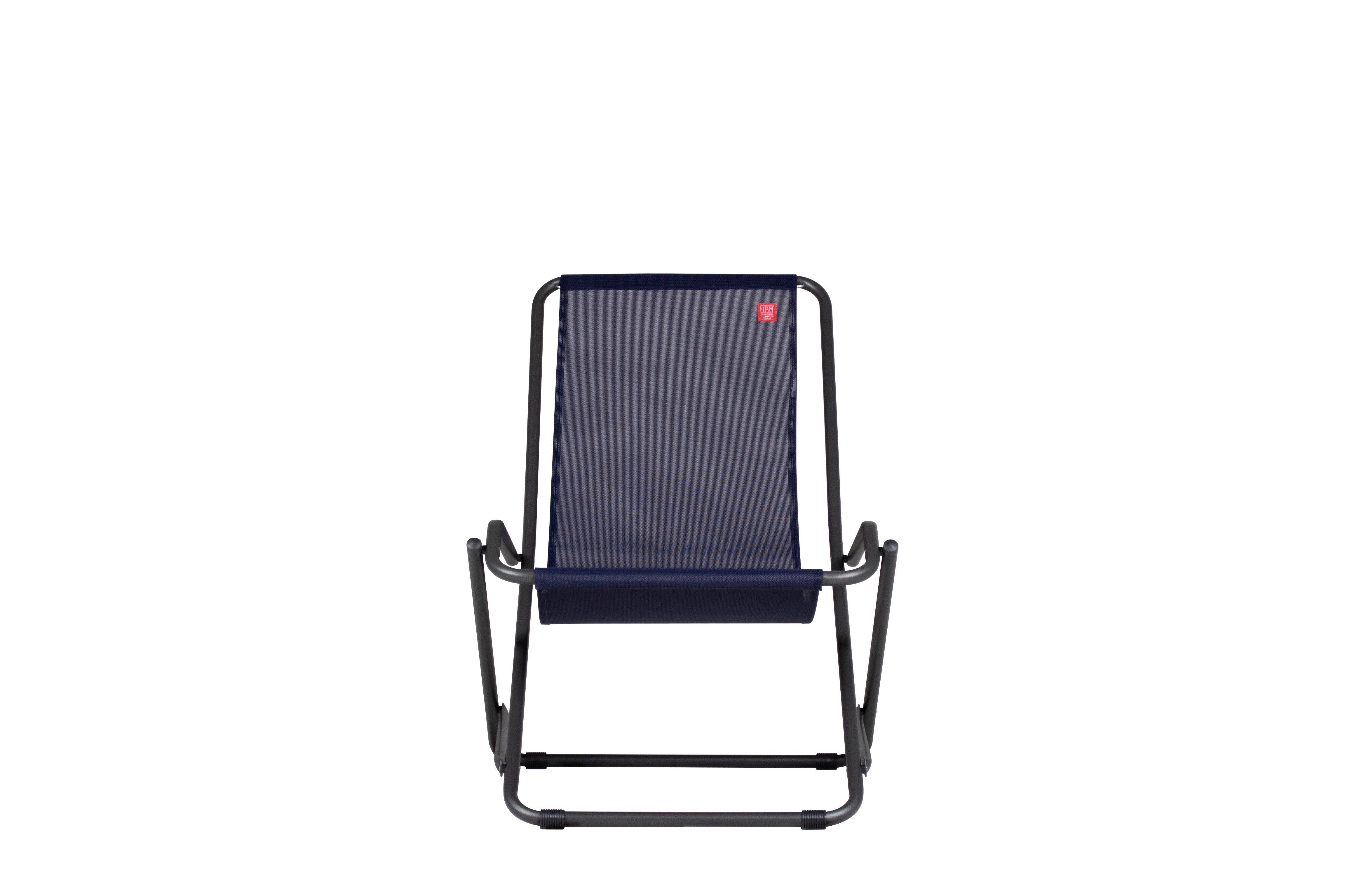 Fiam - Transat DONDOLINA Aluminium ANTHRACITE Texfil BLEU MARINE 92x63x83 cm FIAM - Image 2