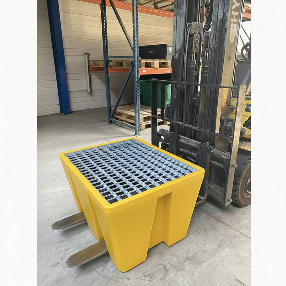 Bac de rétention pehd 240l pour 1 fût - plast'up rotomoulage - Imagen 5