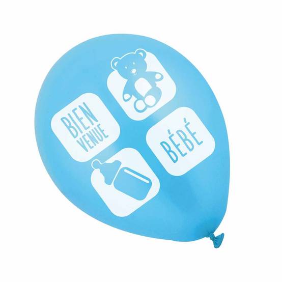 Lot de 6 Ballons "Bébé est Arrivé" 30cm Bleu - Image 1