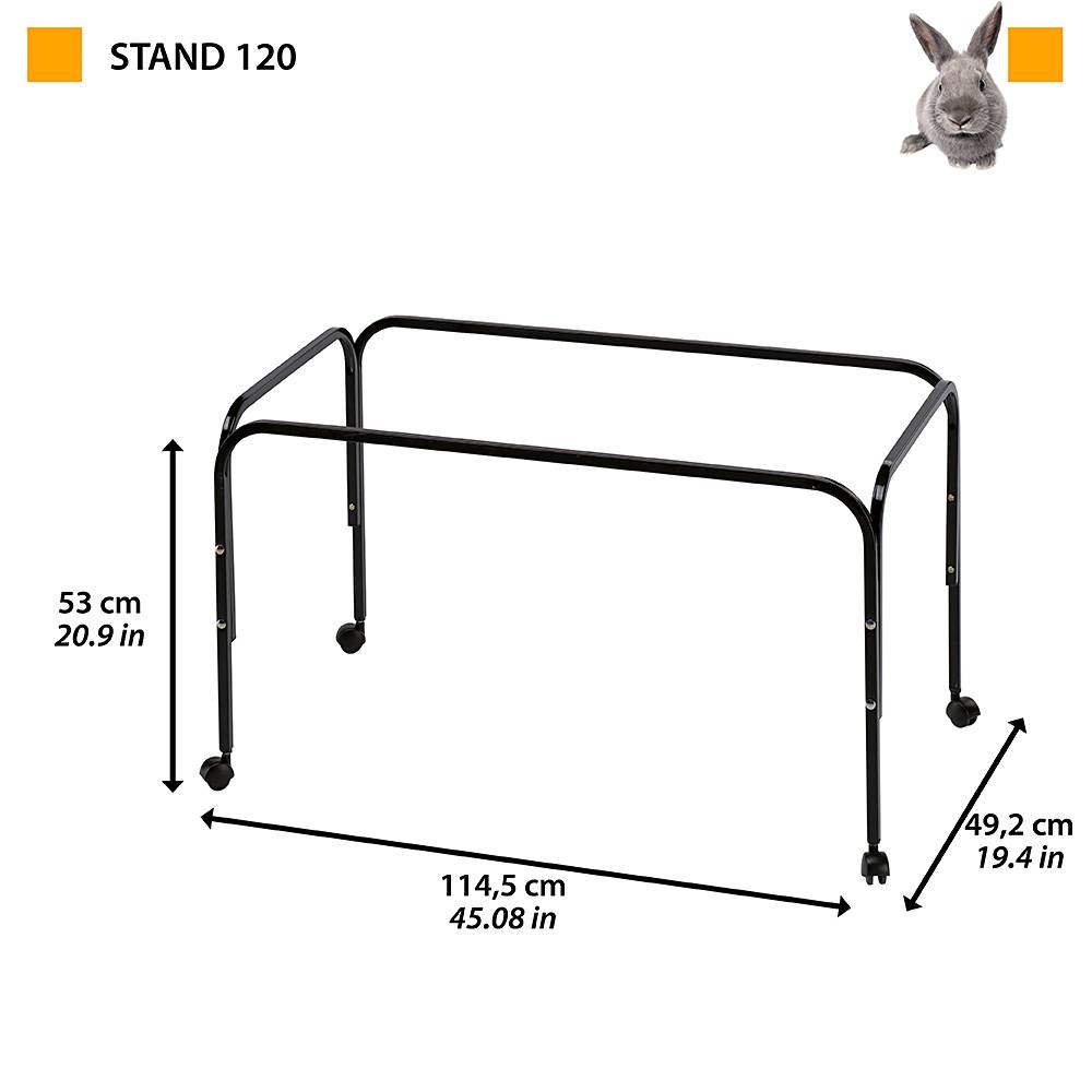 Ferplast - Support en Métal STAND 120 avec Roues pour Cages pour Lapins, Hamsters et Cochons D'Inde - Imagen 2