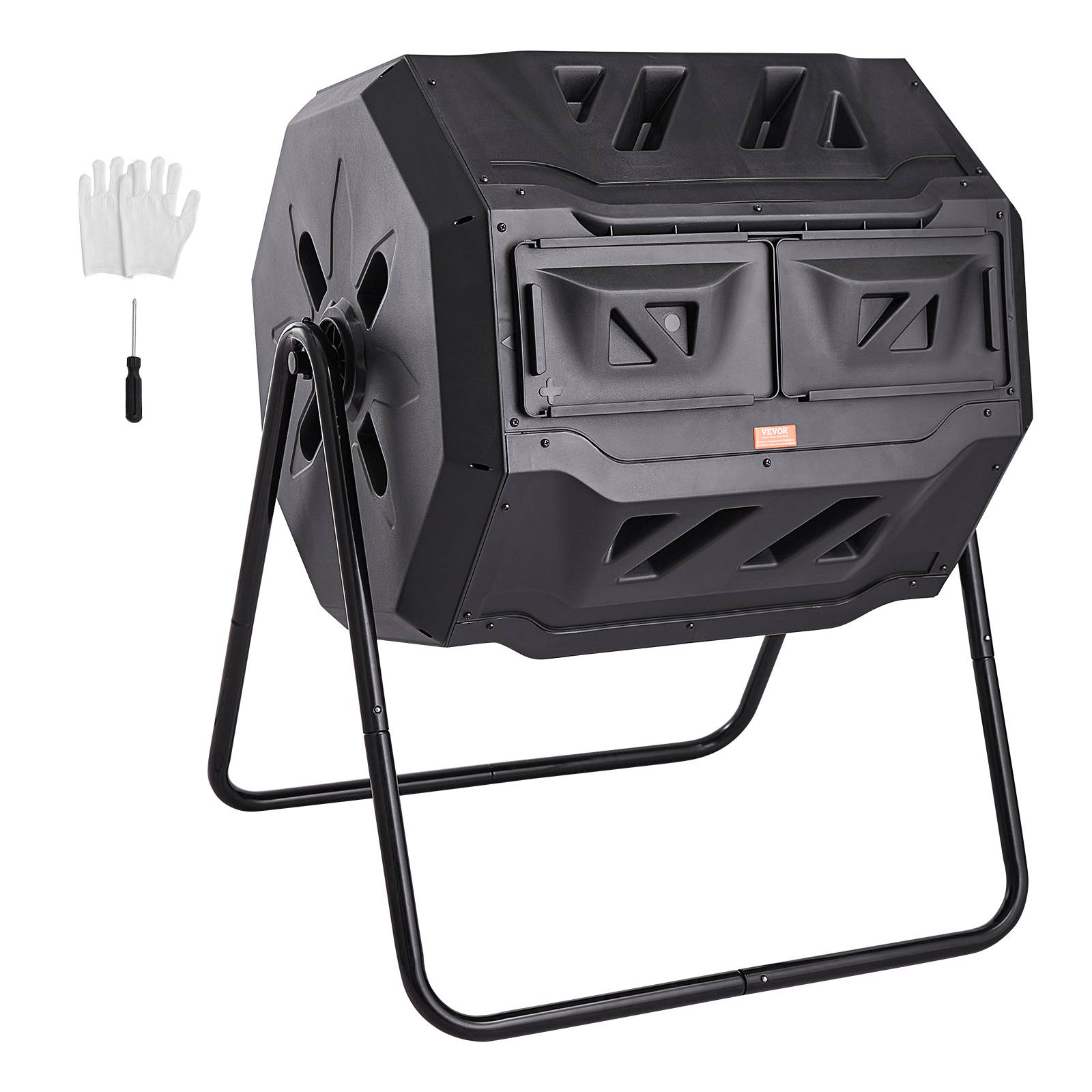 VEVOR Composteur jardin rotatif 162,7 L, double chambre. Sans BPA, pour déchets organiques. - Image 1