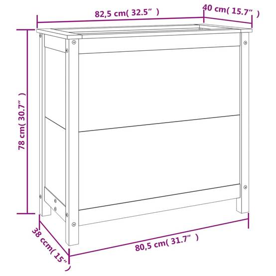 Maison Chic - Jardinière, Bac à fleurs, Pot de fleurs gris 82,5x40x78 cm bois massif de pin - Imagen 9