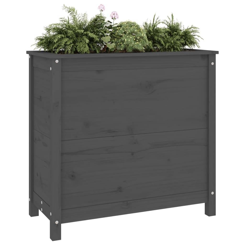 Maison Chic - Jardinière, Bac à fleurs, Pot de fleurs gris 82,5x40x78 cm bois massif de pin - Imagen 3
