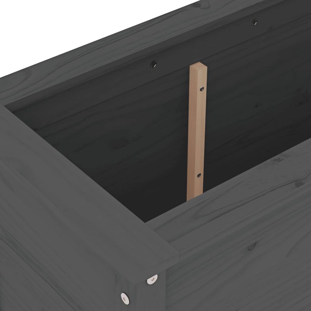 Maison Chic - Jardinière, Bac à fleurs, Pot de fleurs gris 82,5x40x78 cm bois massif de pin - Imagen 7