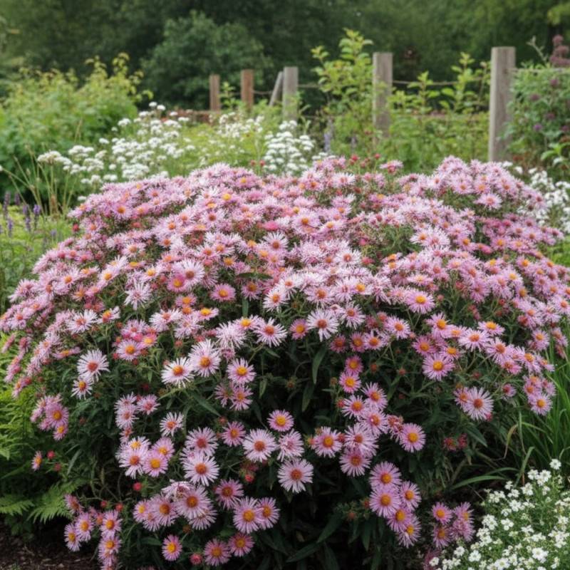 Aster grand d'automne Annabelle de Chazal à fleurs Rose/ - feuillage Caduc - Godet - 5/20 cm