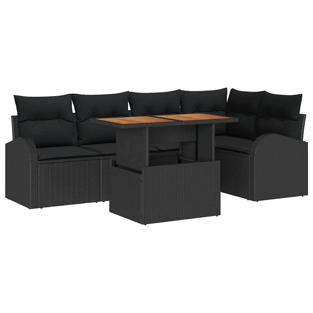 Salon de Jardin 5 Places 6 pcs en Résine Tressée avec Rangement pour Balcon Noir – ComfortXL Outdoor Living - Image 2