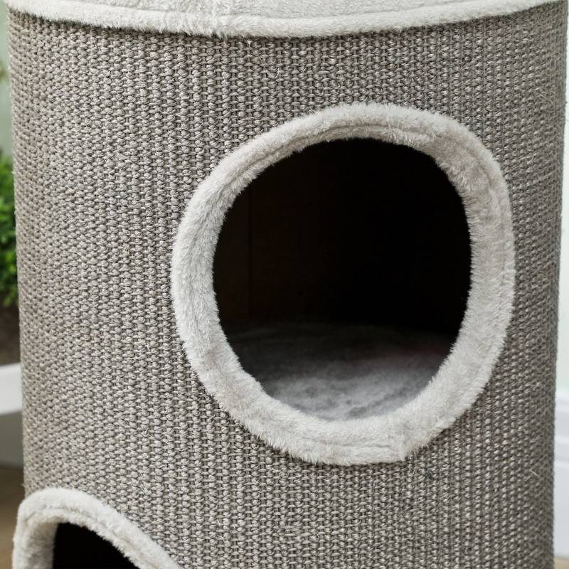 Tour à griffer pour chat, polyester, gris clair 35 x 35 x 60 cm - PANGIVO - Image 8